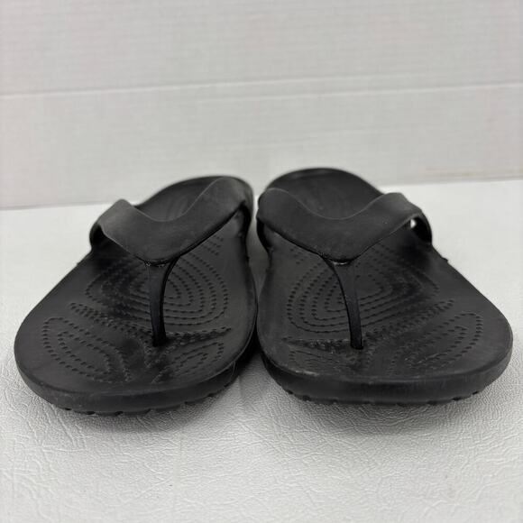 Crocs Kadee II Flip Flop Sandals Womens Size 9 Black Toe Post Thong Comfort - Picture 4 of 9